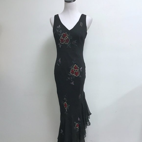 Sue Wong Dresses & Skirts - Sue Wong beaded silk long maxi evening dress floral embellished 8 party